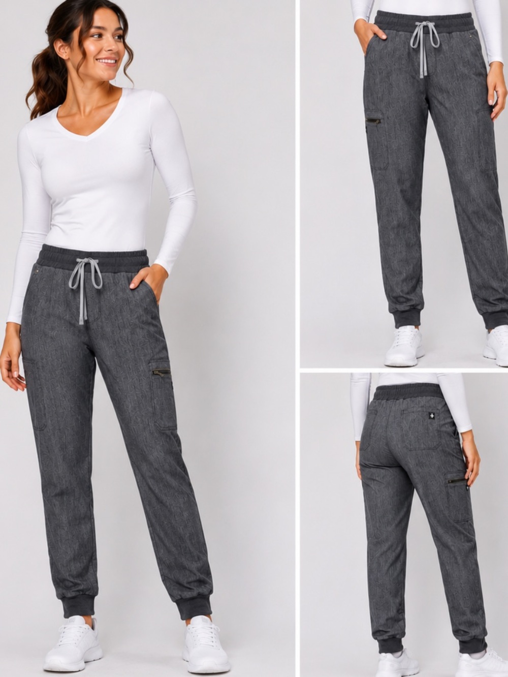 Figs Gray Jogger Pants with Drawstring Waist size Xxs T